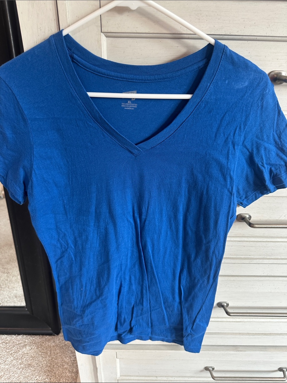 Soffe Women's V-Neck Tee in Royal Blue